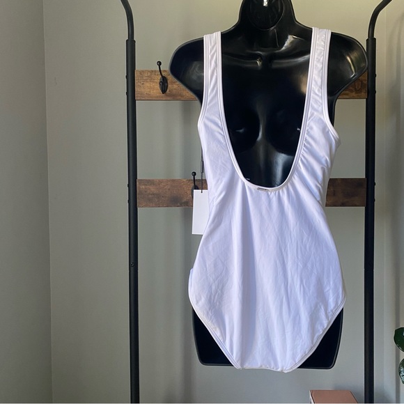 Calvin Klein Women's Tummy Control Panel High Neckline One Piece, Soft White 10 - Picture 4 of 7